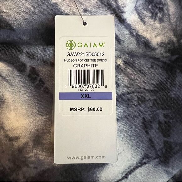 Gaiam Womens XXL Hudson Graphite Pocket T-shirt Dress NWT - Picture 11 of 12